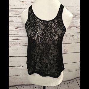 Lace cropped tank